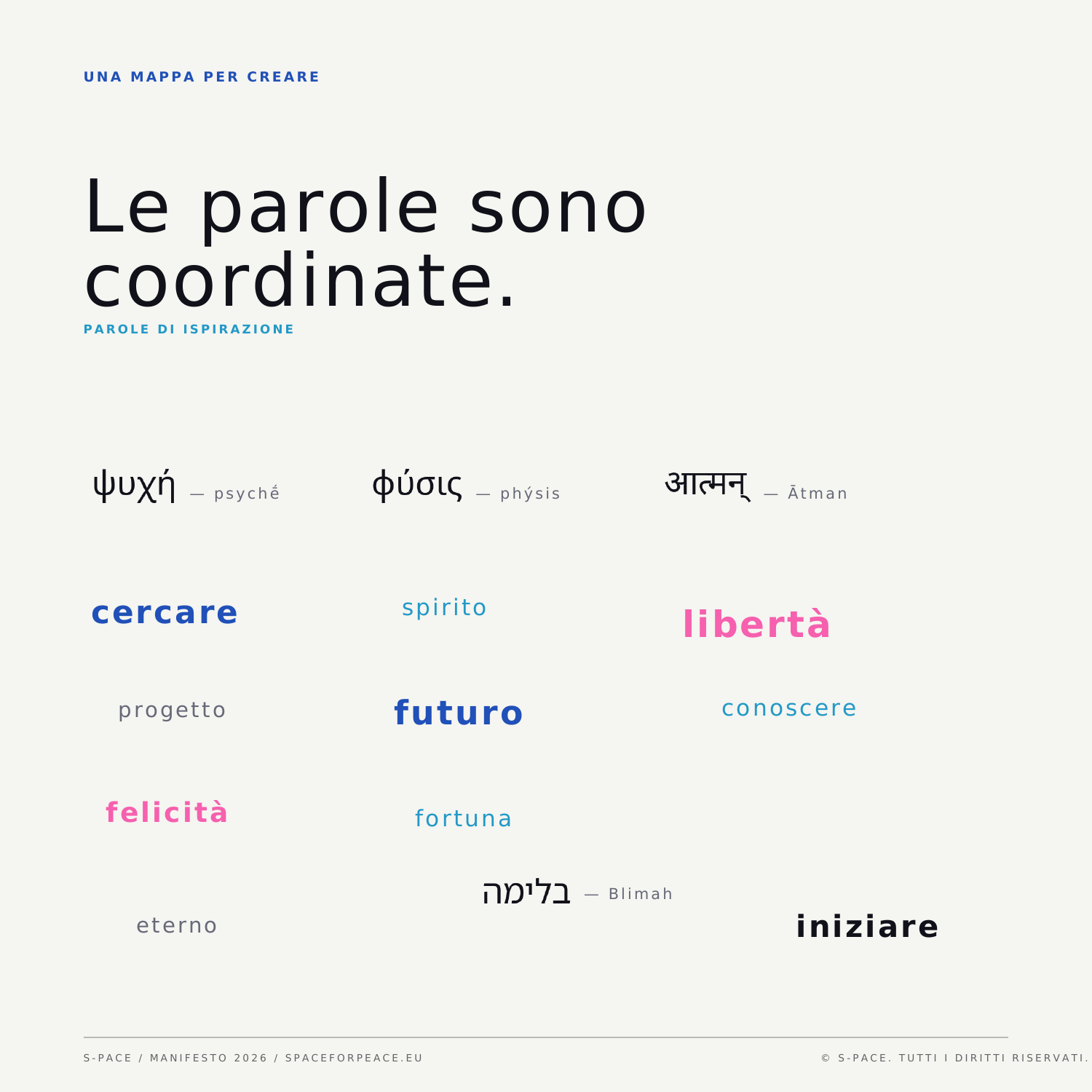 Parole di ispirazione del Manifesto S-PACE